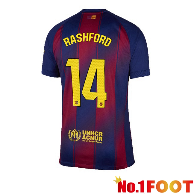 FC Barcelona (RASHFORD 14) Home Soccer Jersey Blue Red 2025/2026