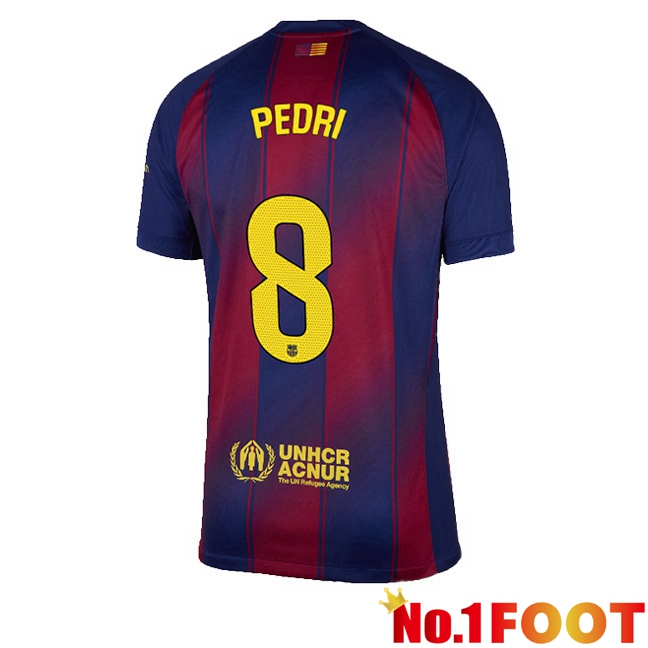 FC Barcelona (PEDRI 8) Home Soccer Jersey Blue Red 2025/2026