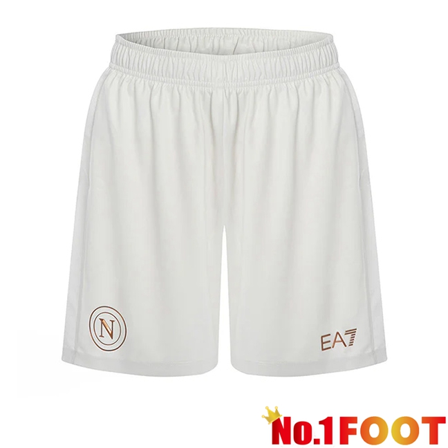 SSC Napoli Away Soccer Shorts White 2025/2026