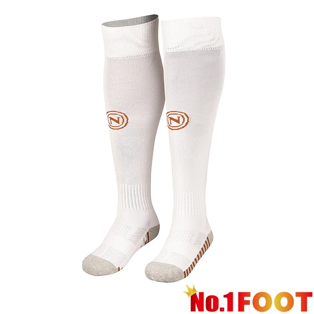 SSC Napoli Away Soccer Socks White 2025/2026