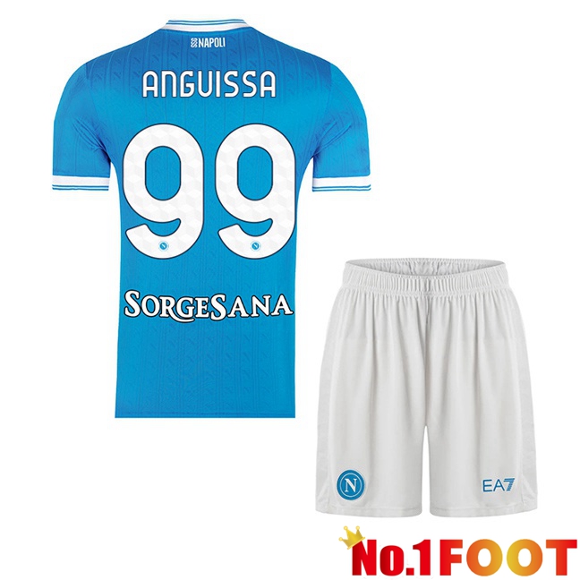 SSC Napoli (André-Frank Anguissa 99) Kids Home Soccer Jersey Blue 2025/2026