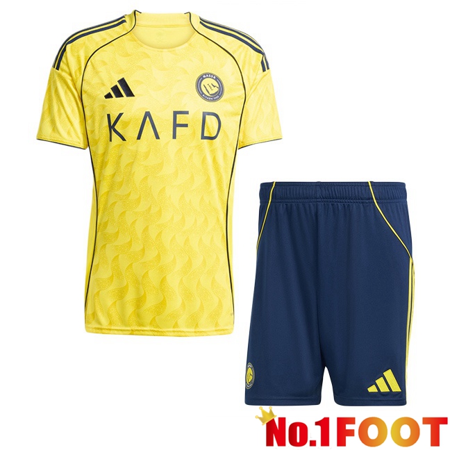 Al-Nassr FC Kids Home Soccer Jersey Yellow 2025/2026