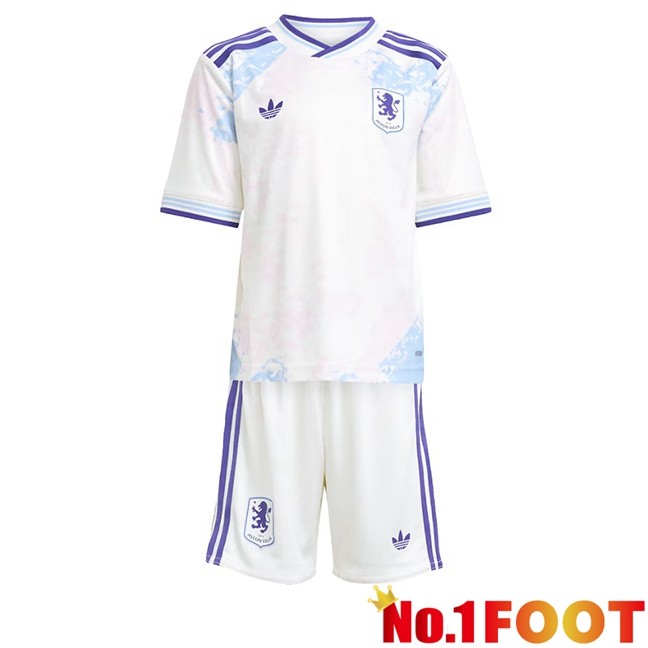 Aston Villa Kids Third Soccer Jersey White 2025/2026