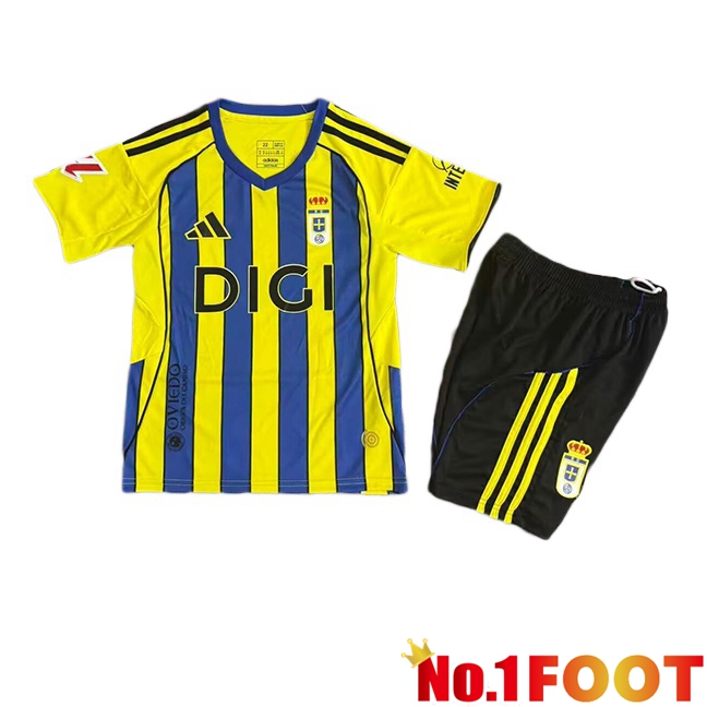 Real Oviedo Kids Away Soccer Jersey Yellow 2025/2026