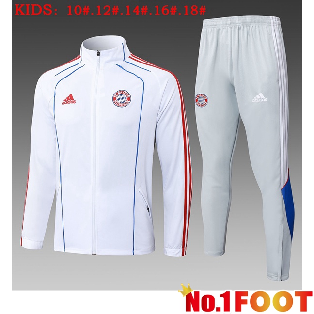 Bayern Munich Kids kit Training Tracksuit - Training Jacket White 2025/2026