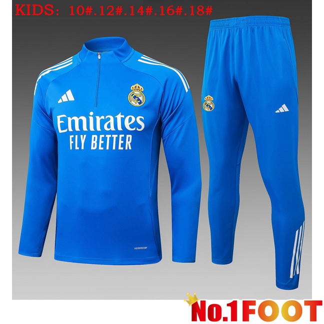 Real Madrid Kids kit Training Tracksuit Blue 2025/2026