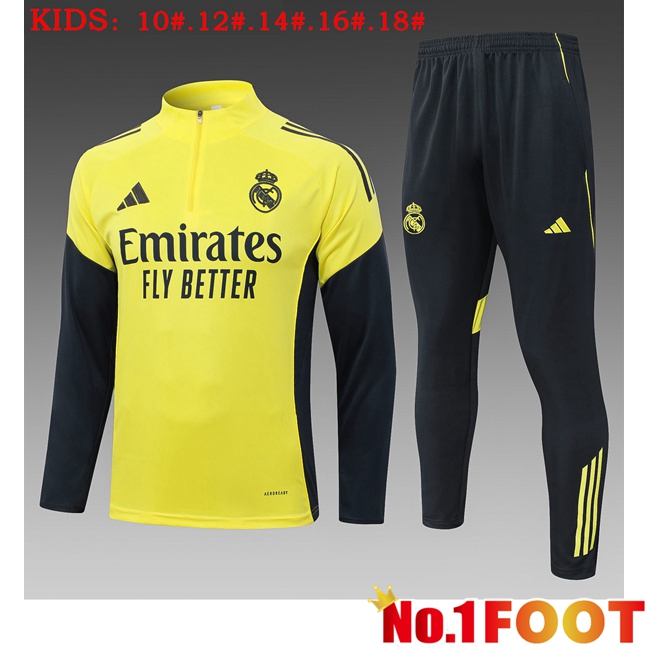 Real Madrid Kids kit Training Tracksuit Yellow 2025/2026
