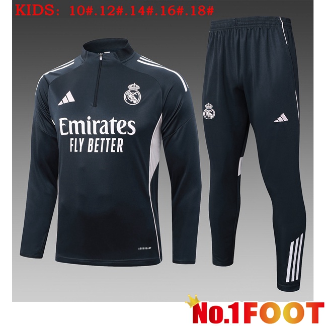 Real Madrid Kids kit Training Tracksuit Grey 2025/2026