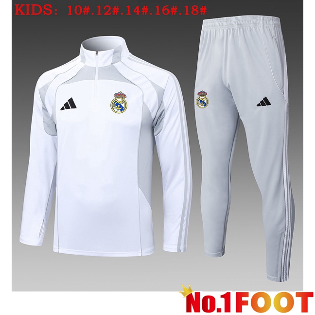 Real Madrid Kids kit Training Tracksuit White 2025/2026