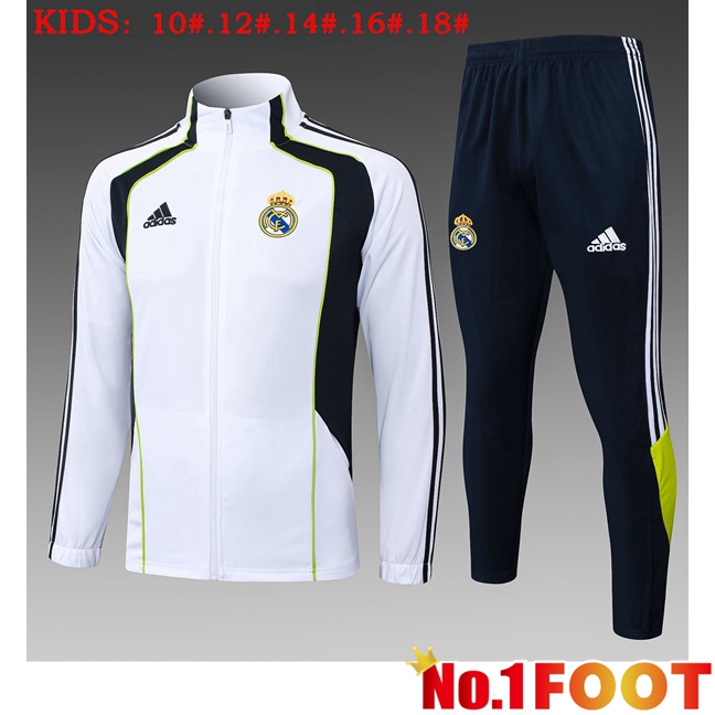 Real Madrid Kids kit Training Tracksuit - Training Jacket White 2025/2026