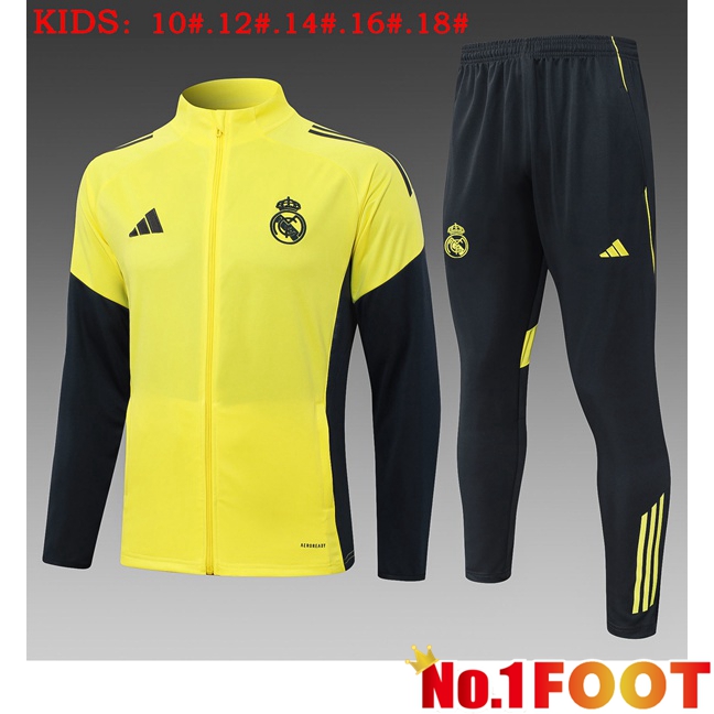 Real Madrid Kids kit Training Tracksuit - Training Jacket Yellow 2025/2026