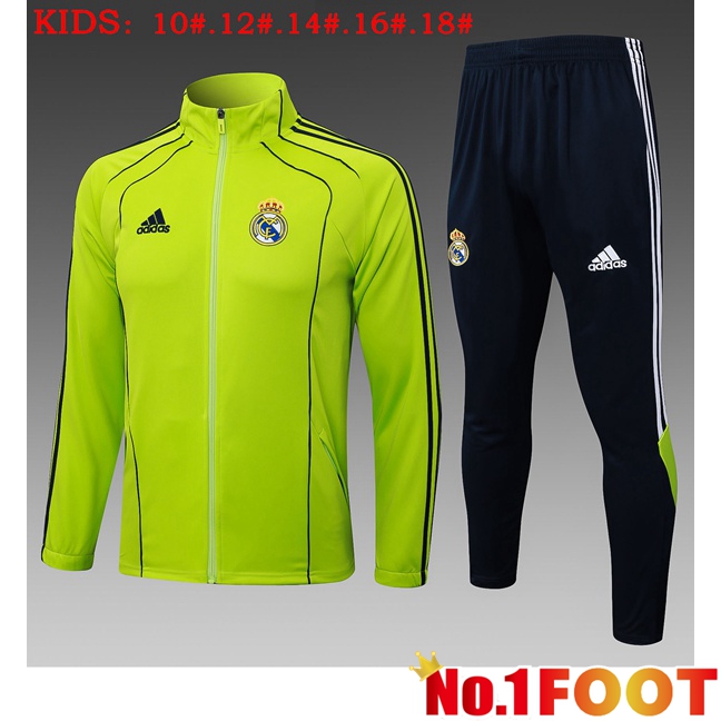 Real Madrid Kids kit Training Tracksuit - Training Jacket Green 2025/2026