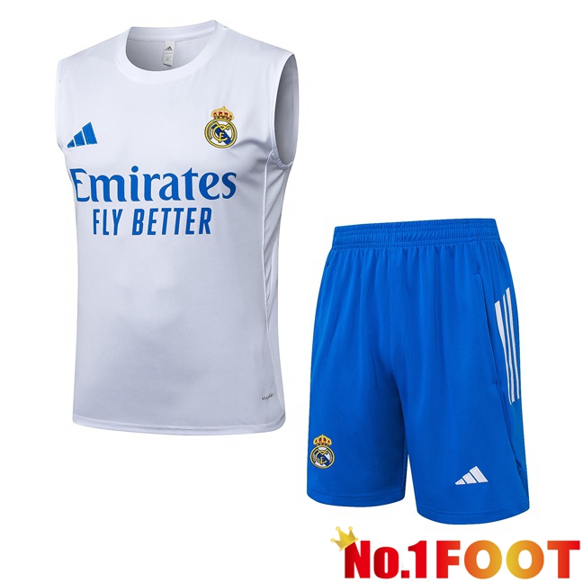 Real Madrid Gilet Soccer + Shorts White 2025/2026