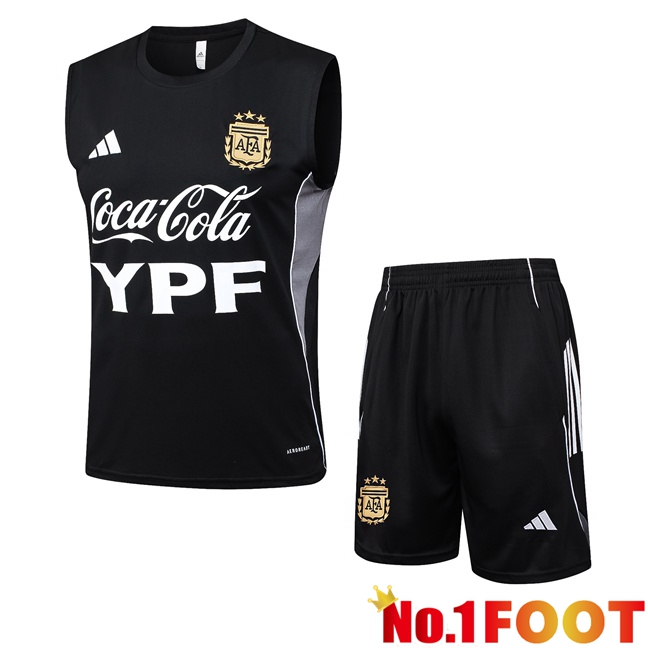 Argentina Gilet Soccer + Shorts Black 2025/2026