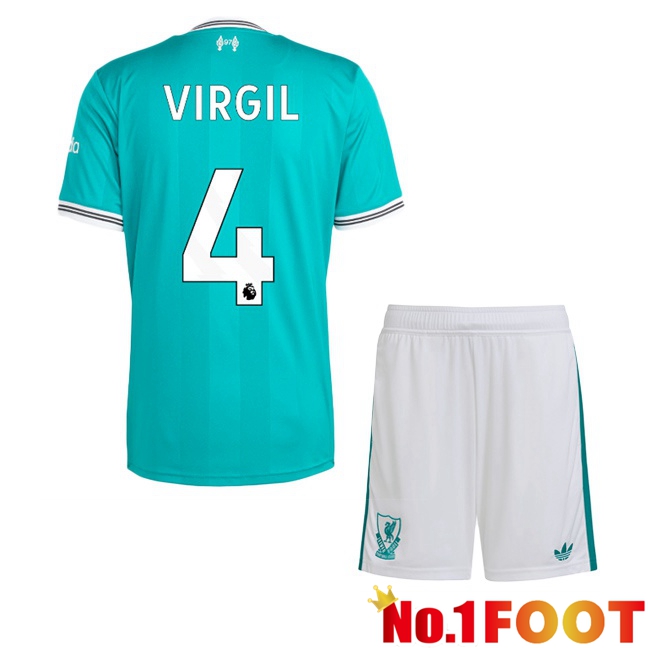 FC Liverpool (VIRGIL 4) Kids Third Soccer Jersey Green 2025/2026