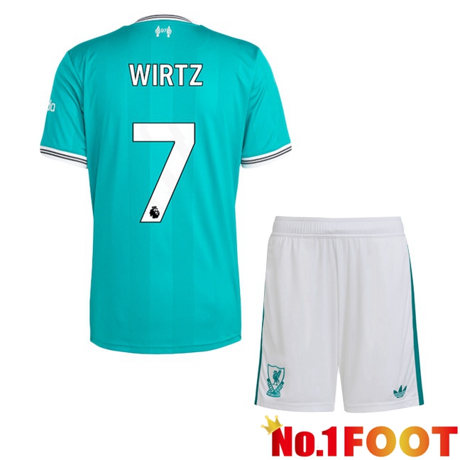 FC Liverpool (WIRTZ 7) Kids Third Soccer Jersey Green 2025/2026