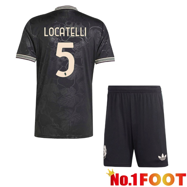 Juventus (LOCATELLI 5) Kids Third Soccer Jersey Black 2025/2026