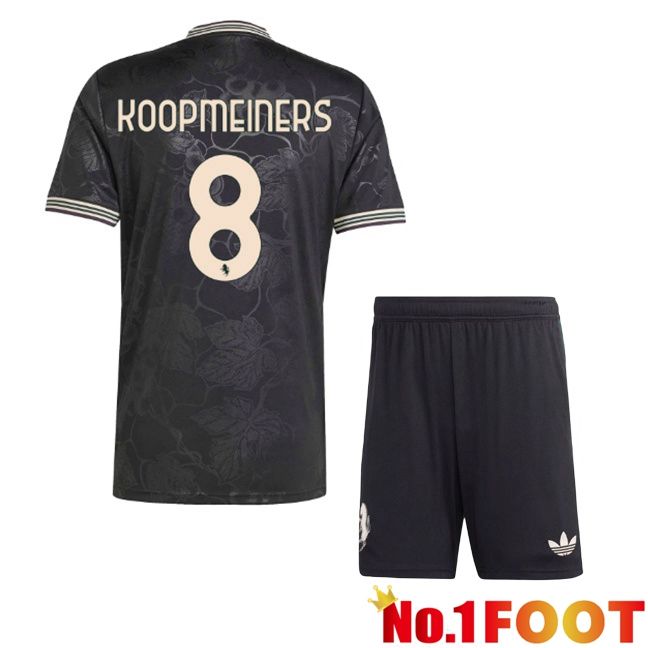 Juventus (KOOPMEINERS 8) Kids Third Soccer Jersey Black 2025/2026