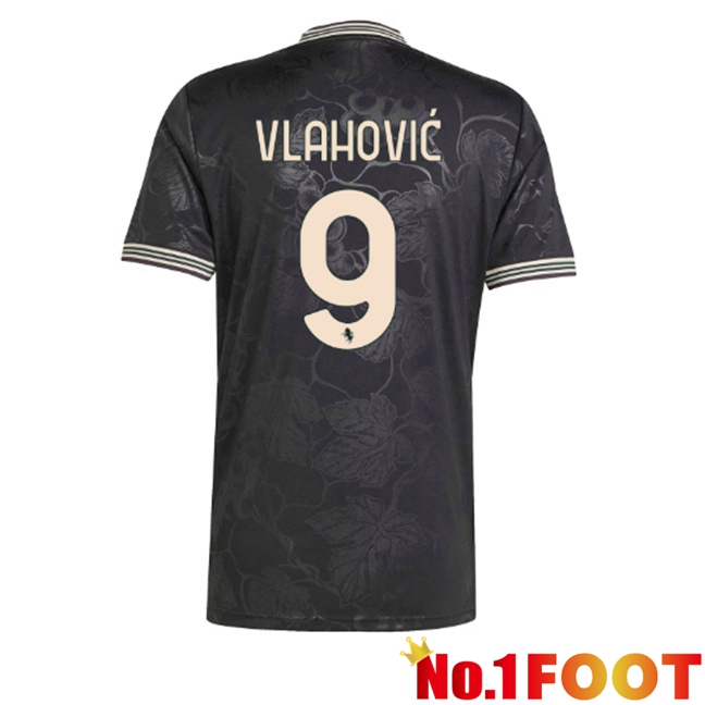 Juventus (VLAHOVIĆ 9) Third Soccer Jersey Black 2025/2026