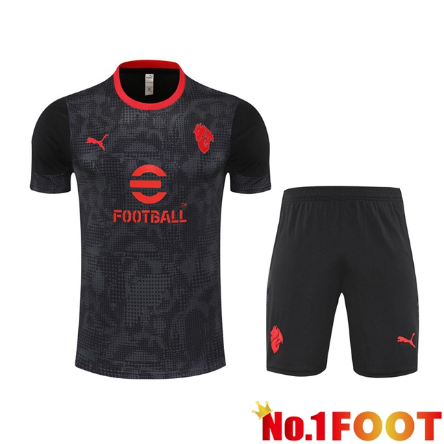 AC Milan kit Training T Shirt + Shorts Black 2025/2026