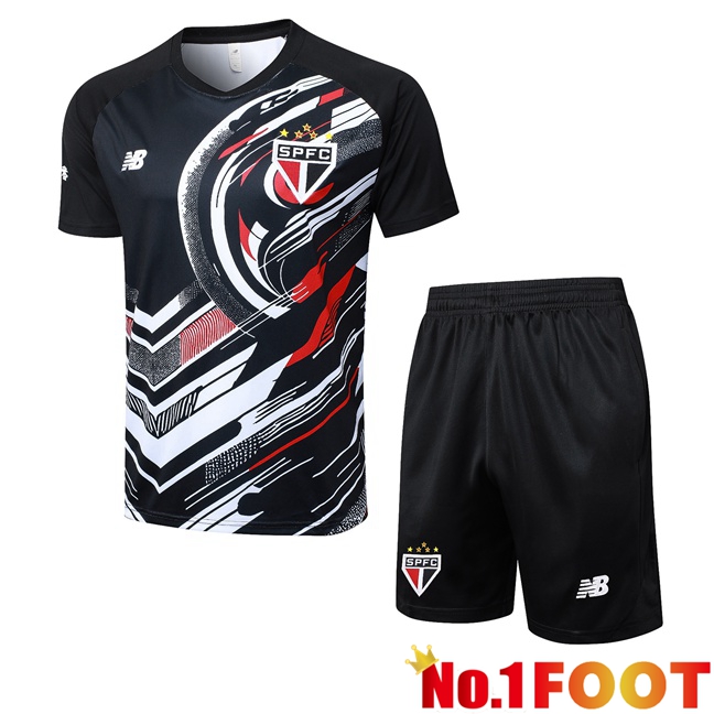 Sao Paulo FC kit Training T Shirt + Shorts Black 2025/2026