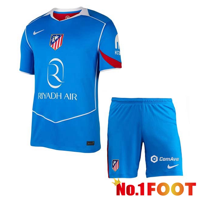 Atletico Madrid Kids Third Soccer Jersey Blue 2025/2026
