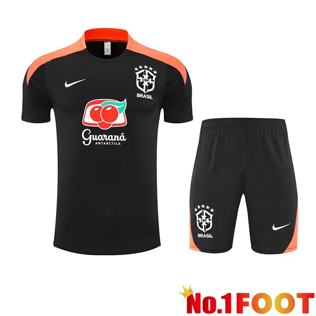 Brazil kit Training T Shirt + Shorts Black 2025/2026