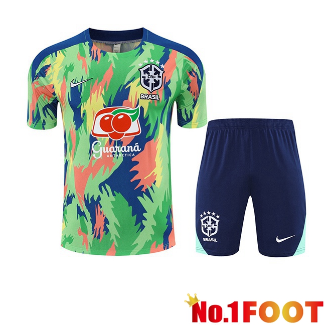 Brazil kit Training T Shirt + Shorts Green 2025/2026