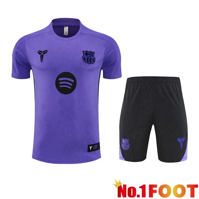FC Barcelona kit Training T Shirt + Shorts Purple 2025/2026