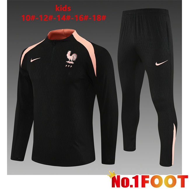 France Kids kit Training Tracksuit Black 2025/2026