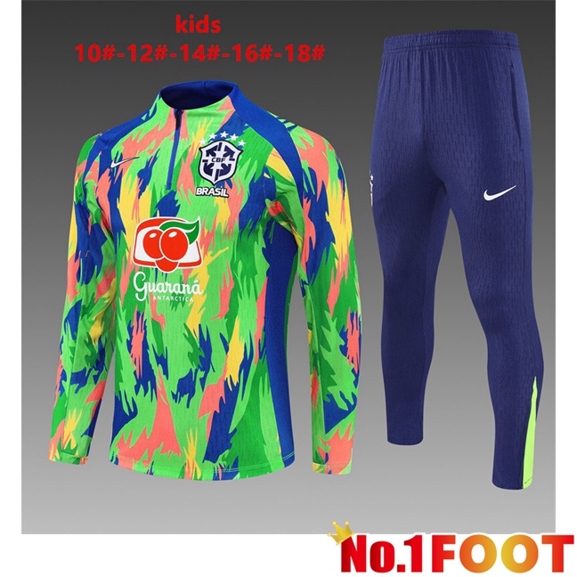 Brazil Kids kit Training Tracksuit Green 2025/2026