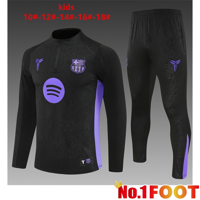 FC Barcelona Kids kit Training Tracksuit Black 2025/2026