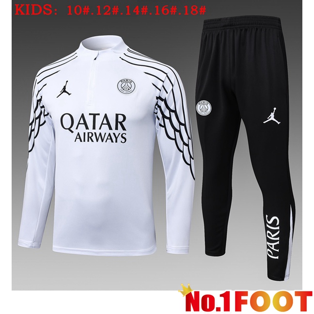 Jordan Paris PSG Kids kit Training Tracksuit White 2025/2026