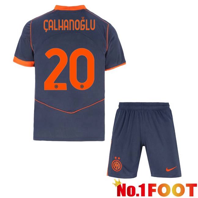 Inter Milan (ÇALHANOĞLU 20) Kids Third Soccer Jersey Grey 2025/2026