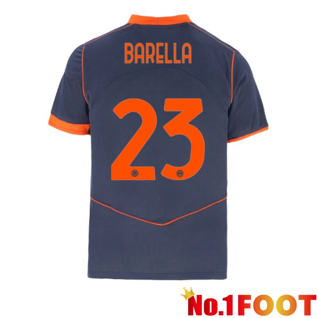 Inter Milan (BARELLA 23) Third Soccer Jersey Grey 2025/2026