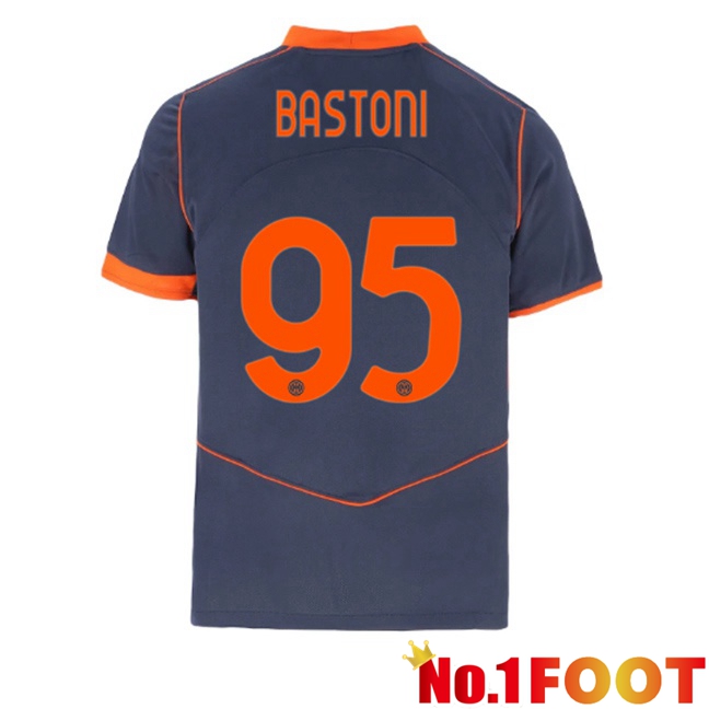 Inter Milan (BASTONI 95) Third Soccer Jersey Grey 2025/2026