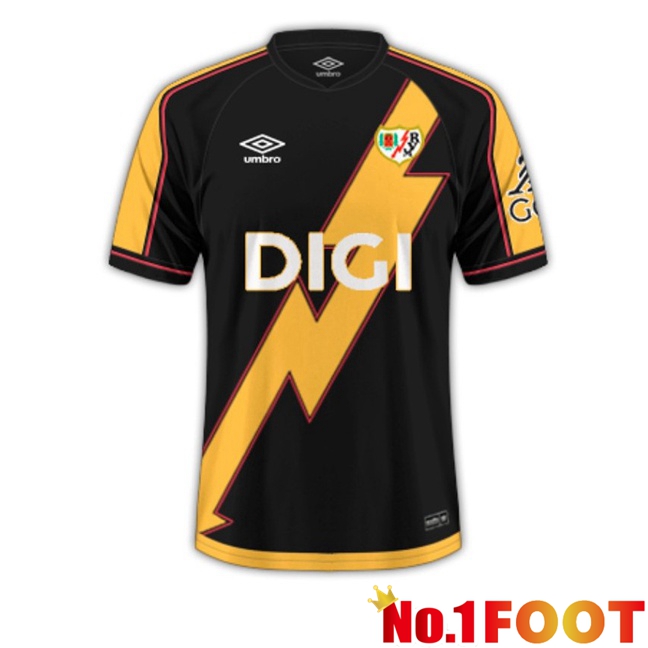 Rayo Vallecano Third Soccer Jersey Black Yellow 2025/2026