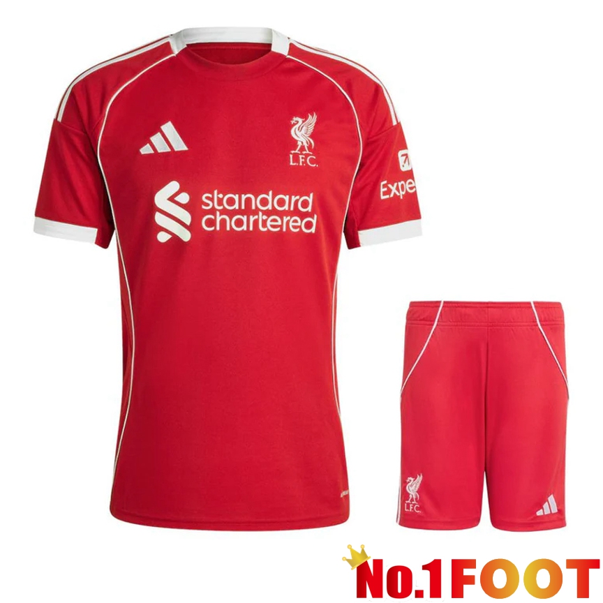 Liverpool Home kit Soccer Jersey + Shorts 2025/2026