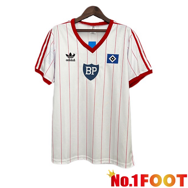 Hamburger SV Retro Home Soccer Jersey White 1983-1984