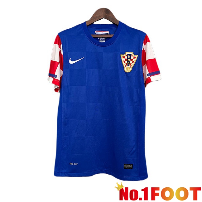 Croatia Retro Away Soccer Jersey Blue 2010