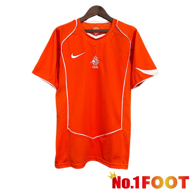 Netherlands Retro Home Soccer Jersey Orange 2004