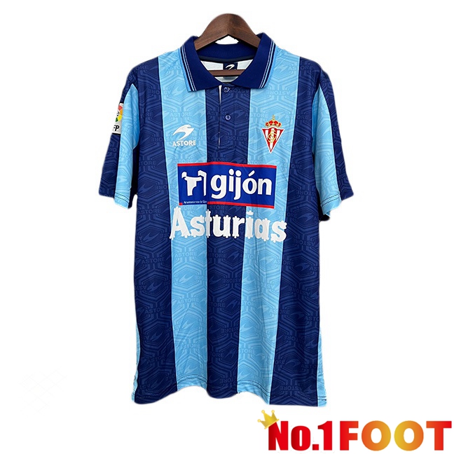Sporting Gijon Retro Third Soccer Jersey Blue 2002-2003