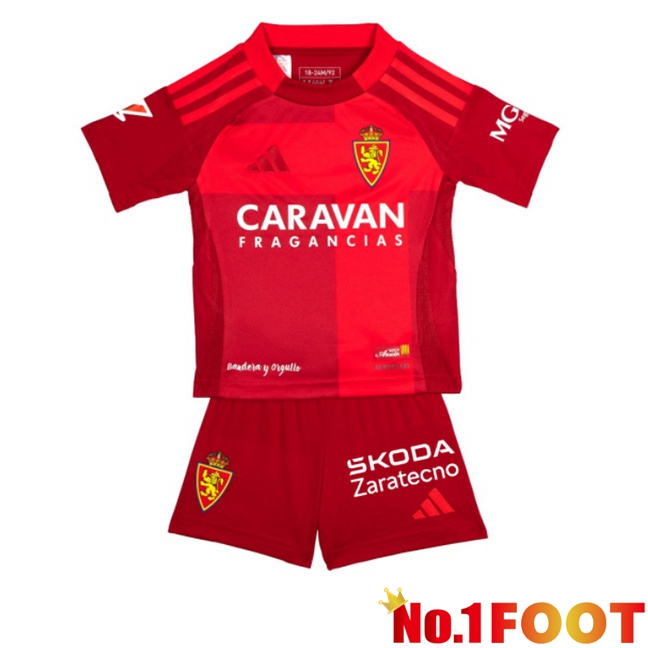 Real Zaragoza Kids Third Soccer Jersey Red 2025/2026