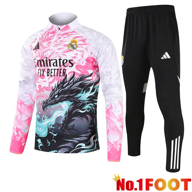 Real Madrid kit Training Tracksuit Pink White 2025/2026