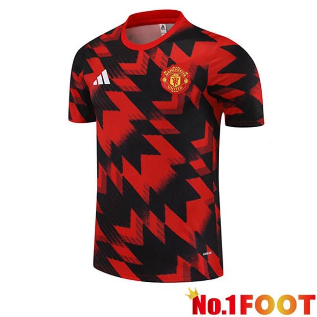 Manchester United Training T Shirt Black Red 2025/2026