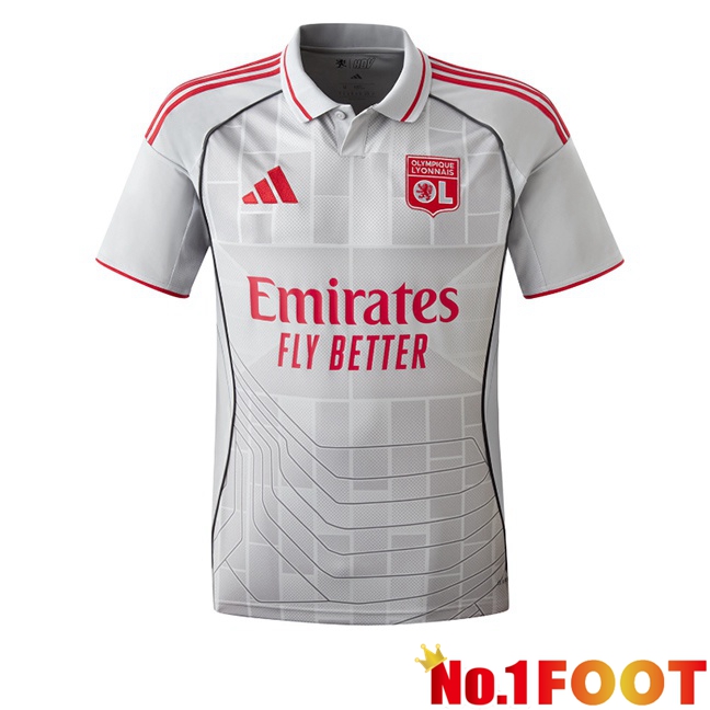 lyon OL Third Soccer Jersey Grey 2025/2026