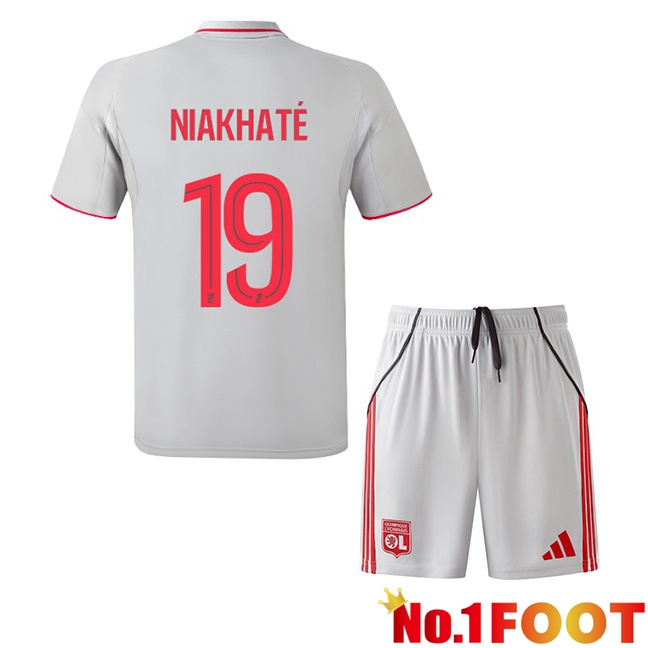lyon OL (NIAKHATÉ 19) Kids Third Soccer Jersey Grey 2025/2026