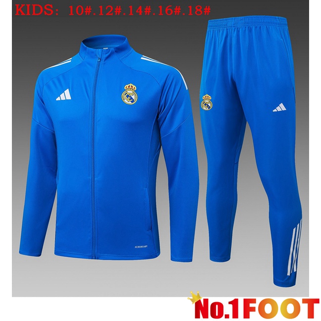 Real Madrid Kids skit Training Tracksuit - Training Jacket Blue 2025/2026