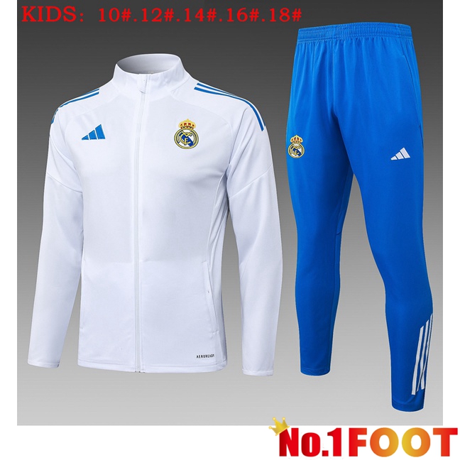 Real Madrid Kids skit Training Tracksuit - Training Jacket White 2025/2026