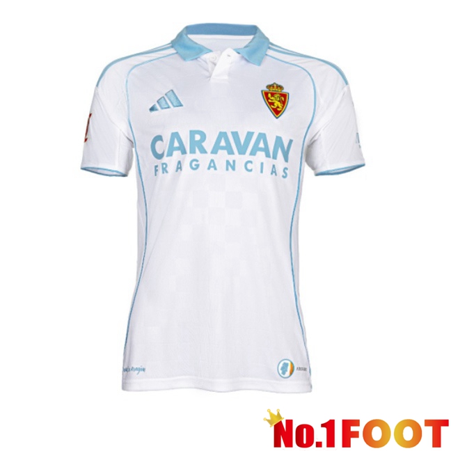 Real Zaragoza Home Soccer Jersey White 2025/2026